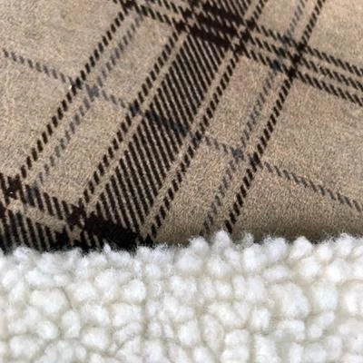 Hot Sale Printed Suede With Sherpa Fur